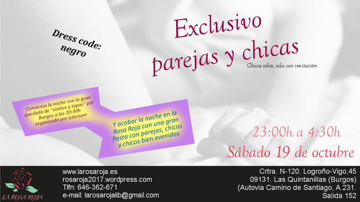 Exclusivo parejas en La Rosa Roja -BURGOS-
