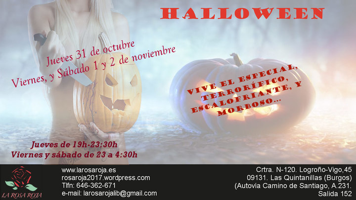 La gran fiesta liberal de Halloween, Terrorífica y escalofriante en La Rosa Roja -BURGOS-