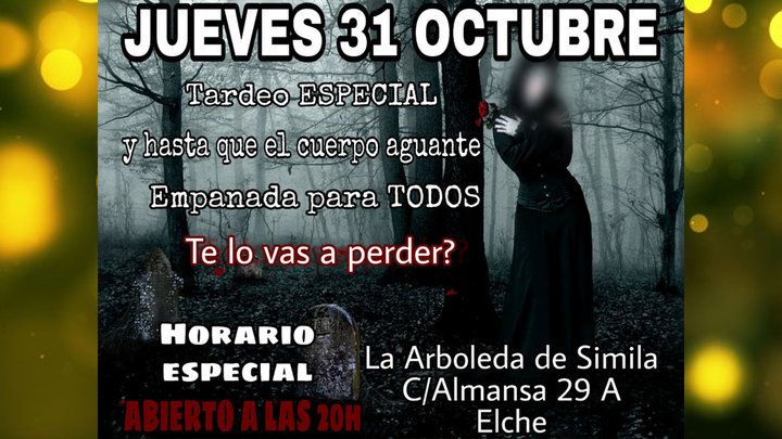 Tardeo de Halloween en La Arboleda de Simila ALICANTE