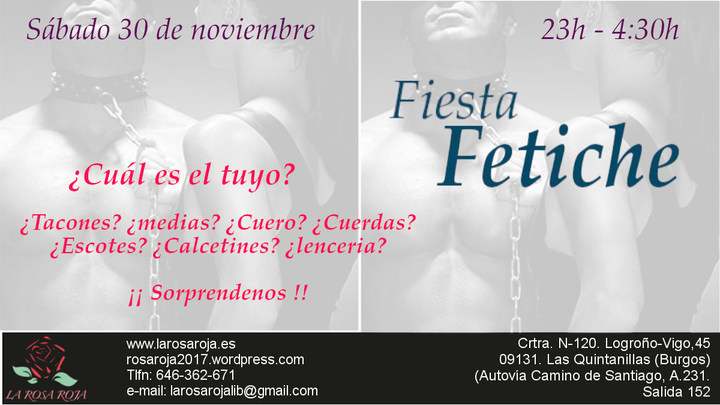 Fiesta Fetiche con regalos en La Rosa Roja -BURGOS-