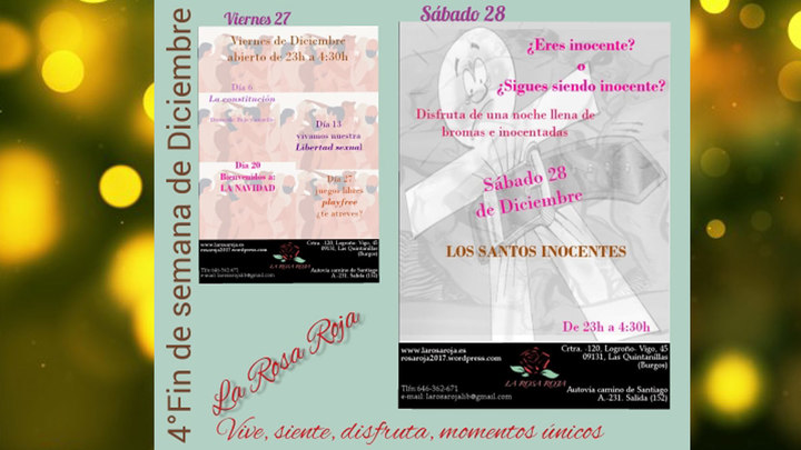 Viernes 27 y Sábado 28, LOS INOCENTES en La Rosa Roja -BURGOS-